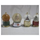 Four Christmas Snow Globes Untested