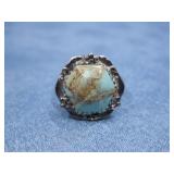 S.S SW Hallmarked Turquoise Ring