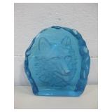 6.25" x 7" Glass Wolf Hawaii Decoration