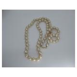 Vtg G. Silver Hallmarked Faux Pearl Necklace