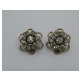 Vtg. Barclay Rhinestone Clip On Earrings