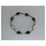 S.S Hallmarked Multi Color Stone Bracelet