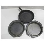 11" Cast Iron Skillet Two 9" Pie Pans