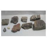 Seven Pieces Of Petrified Wood In Crate See Info