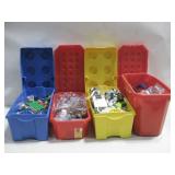 Four Lego Tubs W/Legos Blocks See Info