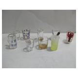 Nine Glass Shot Glasses Tallest 2.75"