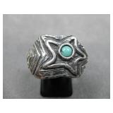 Vtg S.S SW Hallmarked Turquoise Ring