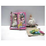 Three Vtg Barbies & Camping Set See Info