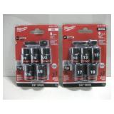 Two NIP Milwaukee 6pc 3/8" Drive Impact See Info