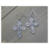 Southwestern Sterling Silver Cross Earrings