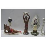 3 Ceramic N/A Statues W/1 Stone Statue See Info