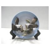 8" Ceramic Eagle Plate W/Stand