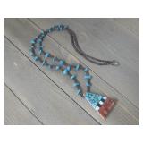 Vtg. N/A Inlay Turquoise Heishi Necklace See Info