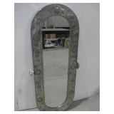 20" x 52" Punch Tin Floral Wardrobe Mirror