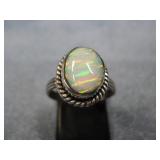 SS SW Hallmarked Opal Ring