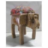 16": x 11" x 14" Wooden Elephant Stool See Info