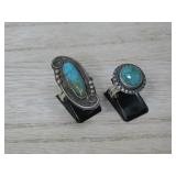 2 Sterling Silver SW Turquoise Ring Hallmarked