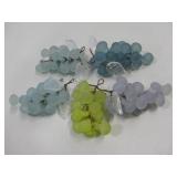 Five Vtg Glass Grape Clusters