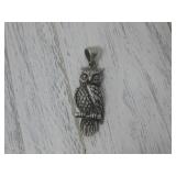 Sterling Silver Owl Pendant Hallmarked