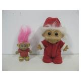 Two Vtg Troll Dolls Tallest 8"