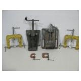 Two 7" x 7" Vises Four Clamps