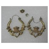 Gold Tone Hand Heart Earring S.S. Studs