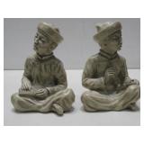 2 Universal Statuary Asian Themed Chalkware Statue