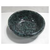 10" Green & Black Speckled Glazed Bowl