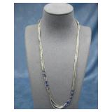 Vtg Multi Strand Sterling Silver Necklace Hallmark