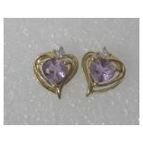 S.S. Amethyst & Diamond Tested Earrings See Info