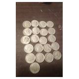 21 MIXED SILVER DIMES