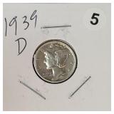 1939d Mercury Dime vl40005