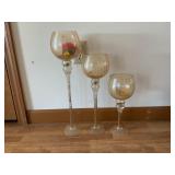 Gold Glass candle holders