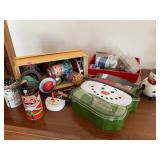 Christmas collectors tins,new Avon jewelry & misc