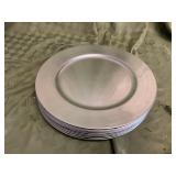 12 silver charger plates plastic