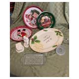 Christmas platters and miscellaneous