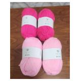 Hobbii Amigo HOT AND LIGHT PINK YARN - 4 PCS