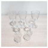 ASSORTED VINTAGE ETCHED CRYSTAL GLASSES-PRE-OWNED