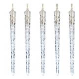 For Living 8 LED Icicle Lights, Pure White, 7-ft