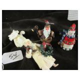 BOX LOT:  XMAS ORNAMENTS - 2 SANTAS ARE METAL