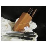 CHICAGO CUTLERY OAKWOOD BLOCK KNIFE HOLDER W