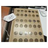 COIN BOOK W/ (221) WHEAT BACK + MEMORIAL PENNIES