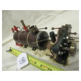 STEAM ENGINE 2-CYLINDER MOTOR - MAHOGANY -CLADDED