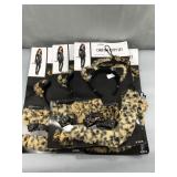 4 identical cheetah kitty sets