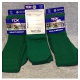 3 pair TCK green multi sport sock size X SMALL