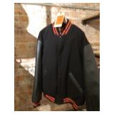 black n Orange letterman Jacket size