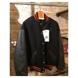 black orange letterman jacket 2 XL