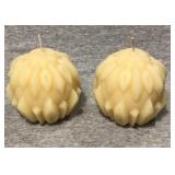 Pair of beeswax candles