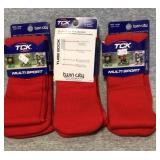 TCK multi sport red long sock size large