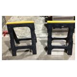 Folding sawhorses